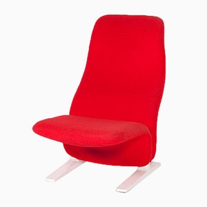 Sillón Concorde rojo de Pierre Paulin para Artifort, años 60
