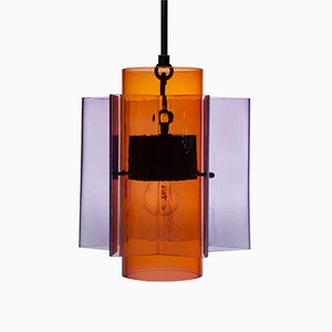 Petrona Star-Shaped Pendant Light in Purple and Red Mouthblown Glass by Fred&Juul