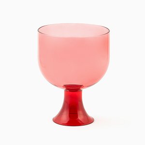 Vaso Cuppino mediano de vidrio soplado en rojo de Aldo Cibic para Paola C.