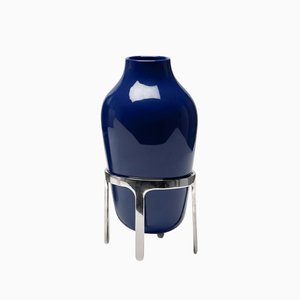 Vase Titus II de Taille Moyenne en Céramique Bleue par Jaime Hayon pour Paola C.