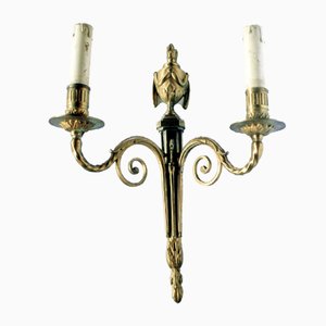 Antique French Bronze Wall Lamp by Marcel Guillemard
