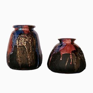 Vasi vintage in ceramica di Claudio Pulli, set di 2