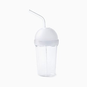 Mouth-Blown Frappè Glass with Satin Cap and Straw by Cristina Celestino for Paola C.