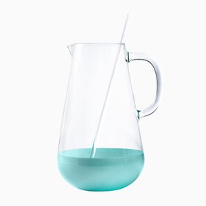 Carafe Limonata en Verre Soufflé Bleu Clair par Cristina Celestino pour Paola C.