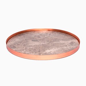 Plateau Full Moon en Cuivre et Marbre par Elisa Ossino pour Paola C.