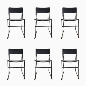 Italian Sultana Dining Chairs in Metal and Leather from Arrben, 1970s, Set of 6