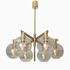 6-Round Light Globes Chandelier by Hans-Agne Jakobsson, 1960s