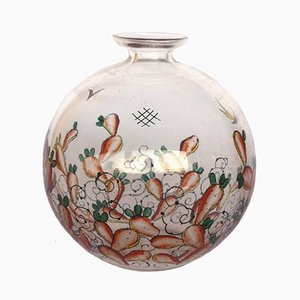 Vintage Glass-Enameled Vase by Luigi Fontana for Vedar