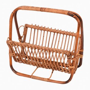 Porte-revues en Rotin & Bambou, 1960s