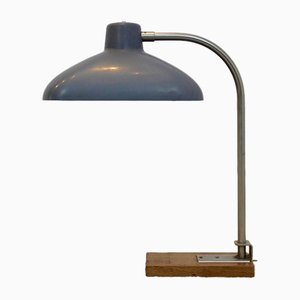 Belgian Steel, Oak & Bakelite Desk Lamp, 1950s