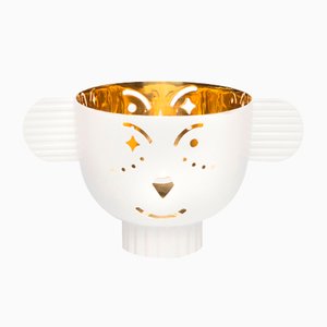 Pipoz Brass Candleholder with White Exterior by Jaime Hayon for Paola C.