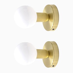 Appliques Murales Minimal en Laiton Massif de Balance Lamp, Set de 2