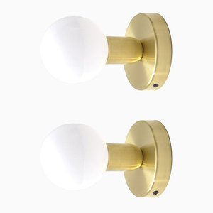 Lampade da parete minimaliste in ottone di Balance Lamp, set di 2