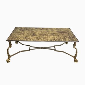 French Neoclassical Style Brass Coffee Table from Maison Jansen, 1940s