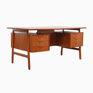 Vintage Danish Model 75 Teak Desk from Omann Jun