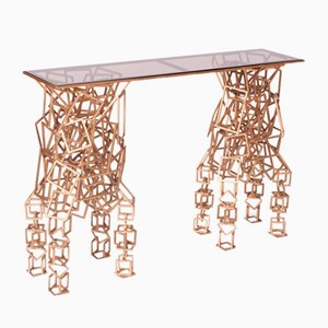 Handcrafted Gilded Iron Console Table