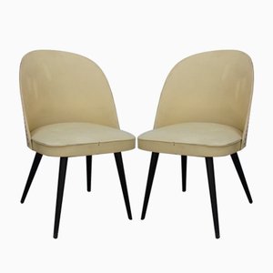 Set of Wood & Vinyl Chairs, 1960s