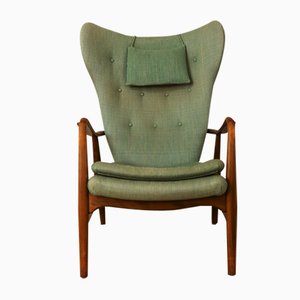 Fauteuil Mid-Century en Bois Courbé Vert