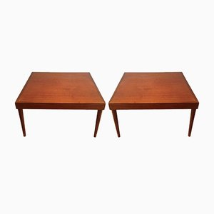 Mid-Century Beistelltische aus Holz, 2er Set