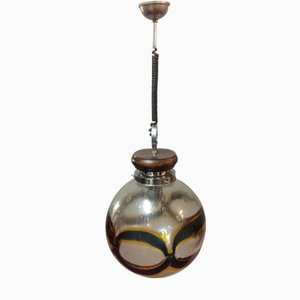 Lámpara colgante con bola de cristal de Murano, años 60