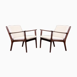 Fully Restored PJ112 Lounge Chairs by Ole Wanscher for Poul Jeppesens, 1960s, Set of 2