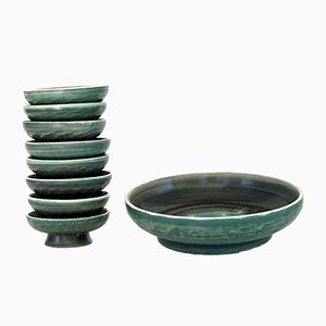 Ceramic Bowl set from Tapis Vert, 1950s, Set of 9