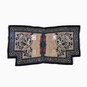 Antique Tibetan Hand-Knotted Saddle Carpet with Tang & Song Dynasty Pattern