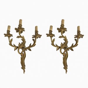 Appliques Murales Vintage en Bronze, Italie, Set de 2