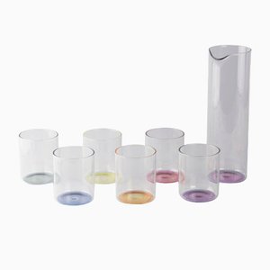 Iride Caraffe & 6 Glasses by Kanz Architetti for KANZ, Set of 7