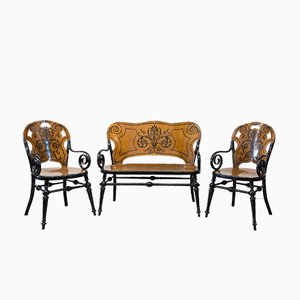 Antikes Tresillo Wohnzimmer Set, 3