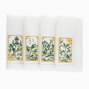 Chinese Panel Napkins by The NapKing for Bellavia Ricami SPA, Set of 4