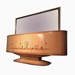 Italienisches Art Deco Sideboard mit Spiegel von Galleria Mobili d'Arte Cantù, 1950er