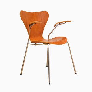 Vintage Model 3207 Teak Chair by Arne Jacobsen for Fritz Hansen