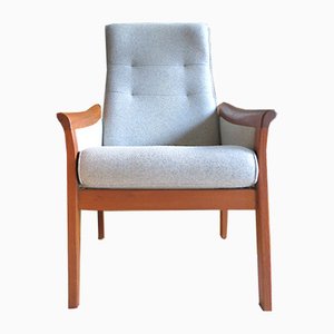 Fauteuil en Teck & Wool, Danemark, 1960s