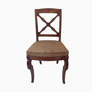 Antique French Empire Walnut Chairs, 1820s, Set of 5