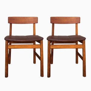 Set of Oak BM 236 Side Chairs by Børge Mogensen for Fredericia, 1950s