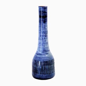 Große blaue Vase von Jacques Pouchain für Atelier Dieulefit, 1950er
