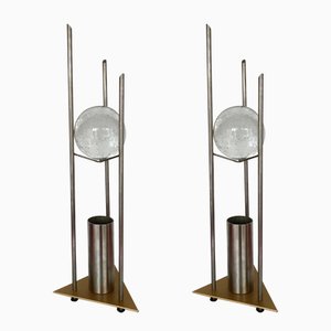 Lampade da tavolo in vetro di RW Manufaktur, anni '80, set di 2