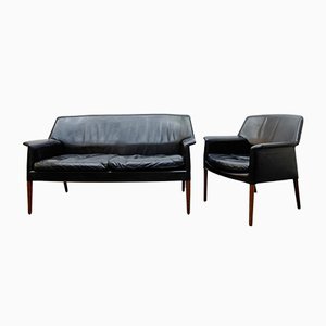 Mid-Century Sofa and Lounge Chair by Ejnar Larsen & Aksel Bender, Set of 2