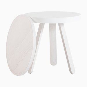 Small White Batea Tray Table by Daniel García Sánchez for WOODENDOT