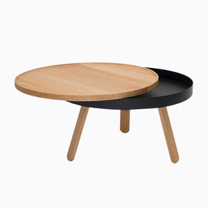 Mesa de centro Batea mediana de roble negro con espacio para almacenamiento de Daniel García Sánchez para WOODENDOT