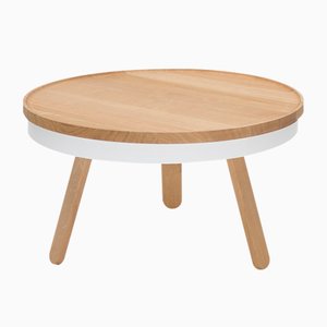 Table Basse Batea Medium en Chêne Blanc avec plateau de rangement par Daniel García Sánchez pour WOODENDOT