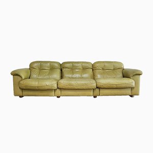 Vintage DS 101 Olive Green Leather Sofa from de Sede