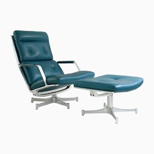 Juego de sillón FK 85 y otomana de Preben Fabricius & Jørgen Kastholm para Kill International, años 60