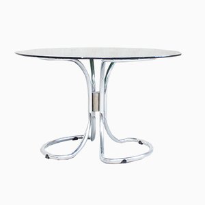 Vintage Italian Chrome Smoked Gl Dining Table By Giotto Vintage Italian Chrome Smoked Gl Dining Table By Giotto Stoppino