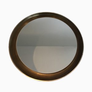Specchio in legno curvo retroilluminato, anni '50