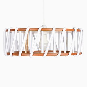 Grande Lampe à Suspension Macaron Blanche par Silvia Ceñal pour Emko