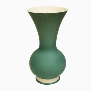 Vaso in ceramica verde di Giovanni Gariboldi per Richard Ginori, anni '30