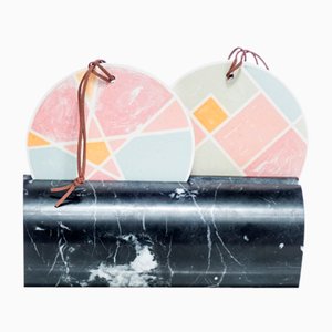 Duo Tischspiegel oder Wandspiegel mit Marmor Sockel von Atelier Macramè