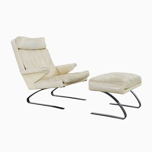 Swing Lounge Chair & Ottoman by Reinhold Adolf & Hans-Jürgen Schröpfer for Cor, 1972, Set of 2